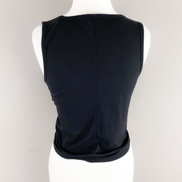 Yogalicious Black Sleeveless Tie Cinched Waist Athletic Tank Top XS - Picture 2 of 3